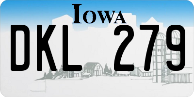 IA license plate DKL279