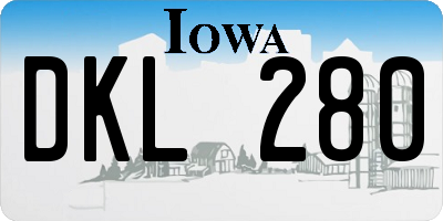 IA license plate DKL280