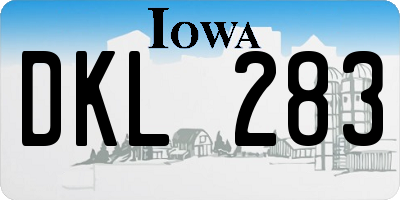 IA license plate DKL283