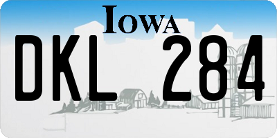 IA license plate DKL284