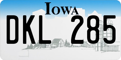 IA license plate DKL285