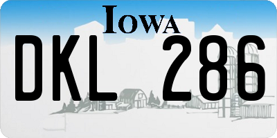 IA license plate DKL286