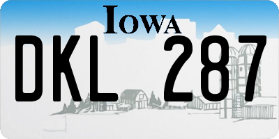 IA license plate DKL287