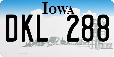 IA license plate DKL288