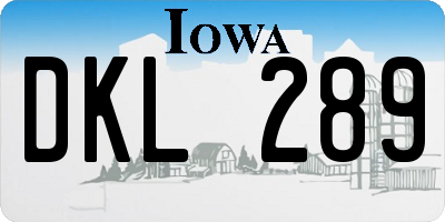 IA license plate DKL289