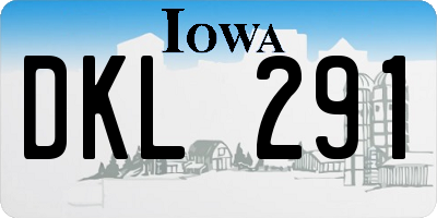 IA license plate DKL291