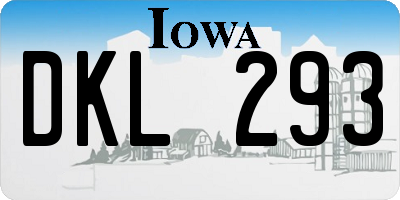 IA license plate DKL293