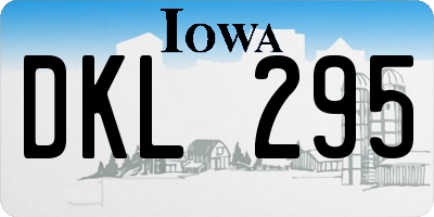 IA license plate DKL295