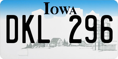 IA license plate DKL296