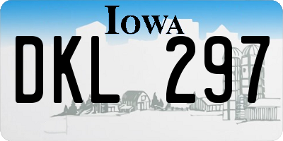 IA license plate DKL297