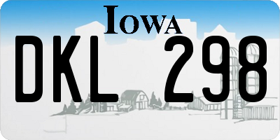 IA license plate DKL298