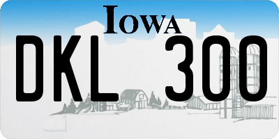 IA license plate DKL300