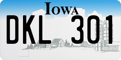 IA license plate DKL301