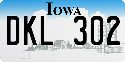 IA license plate DKL302