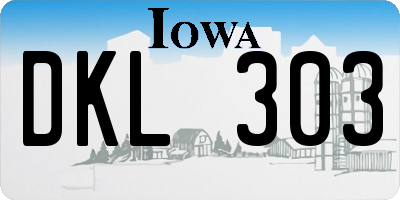 IA license plate DKL303