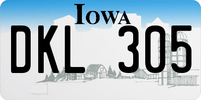 IA license plate DKL305