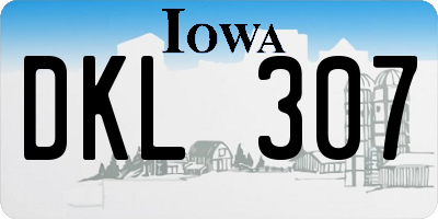 IA license plate DKL307