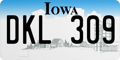 IA license plate DKL309