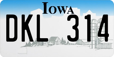 IA license plate DKL314
