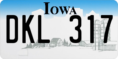 IA license plate DKL317