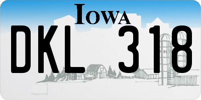 IA license plate DKL318
