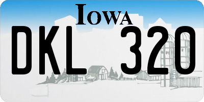 IA license plate DKL320