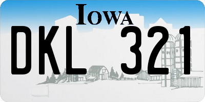 IA license plate DKL321