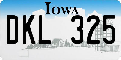 IA license plate DKL325