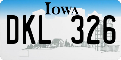IA license plate DKL326