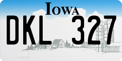 IA license plate DKL327