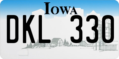 IA license plate DKL330