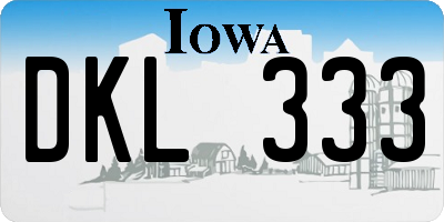 IA license plate DKL333