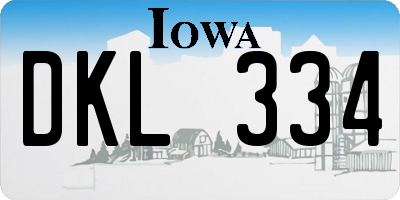 IA license plate DKL334