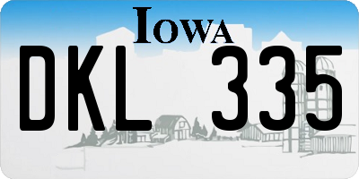 IA license plate DKL335
