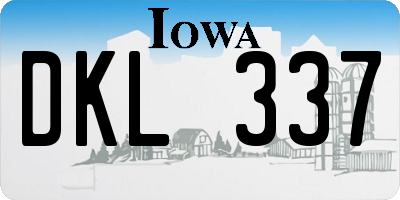 IA license plate DKL337