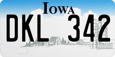 IA license plate DKL342