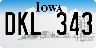 IA license plate DKL343