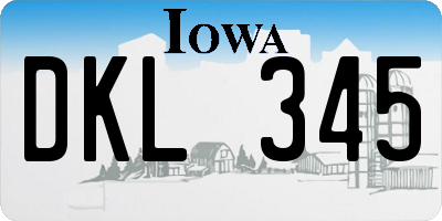 IA license plate DKL345