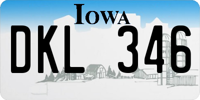 IA license plate DKL346