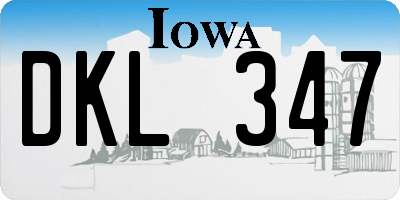 IA license plate DKL347
