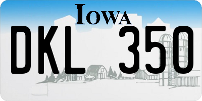 IA license plate DKL350