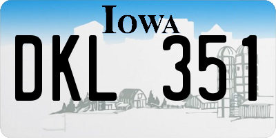 IA license plate DKL351