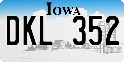 IA license plate DKL352