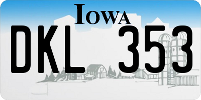 IA license plate DKL353