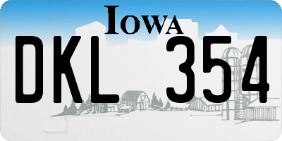 IA license plate DKL354