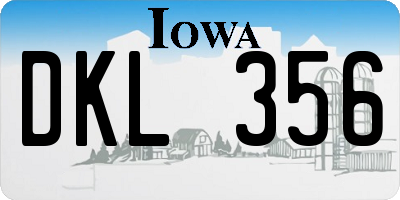 IA license plate DKL356