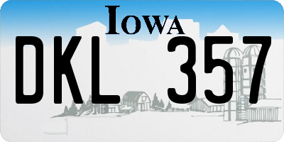 IA license plate DKL357