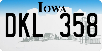 IA license plate DKL358