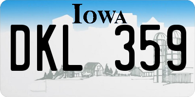 IA license plate DKL359