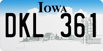 IA license plate DKL361